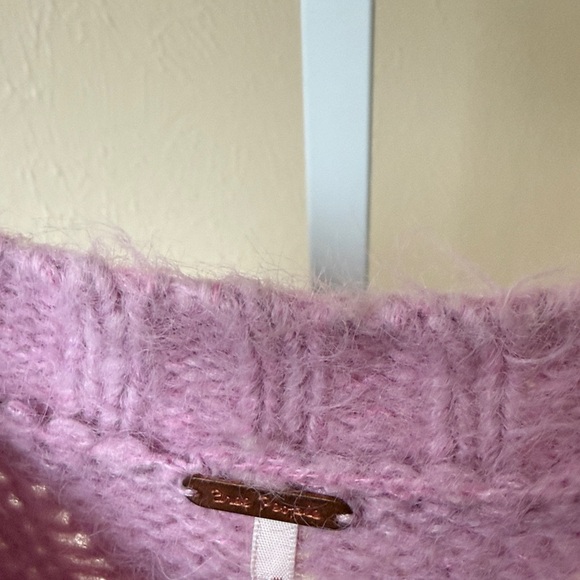 Free People Willow fuzzy wool blend cardigan sweater in lilac lavender - Picture 5 of 7